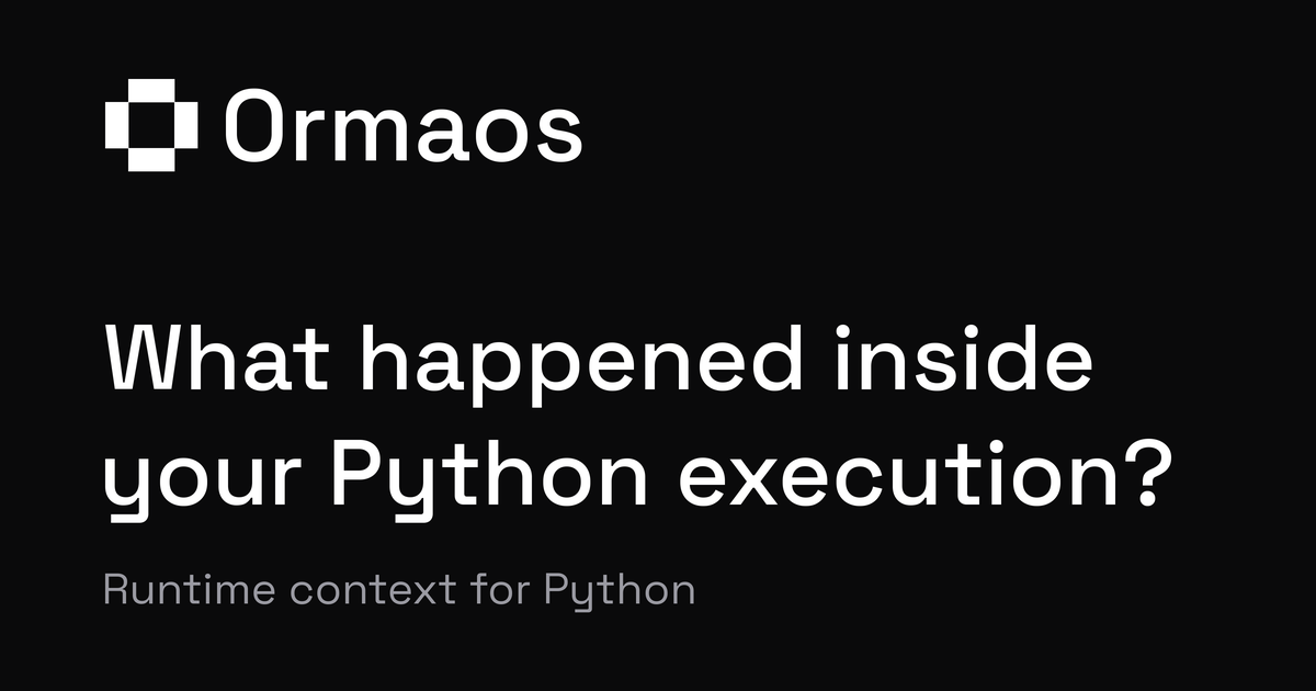 I'm building a tool that records what happened inside a Python run, so coding agents can read it. Fe